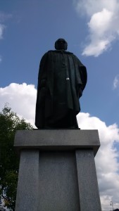A statue of Lord Beaverbrook in Fredericton, New Brunswick. Photo by author.