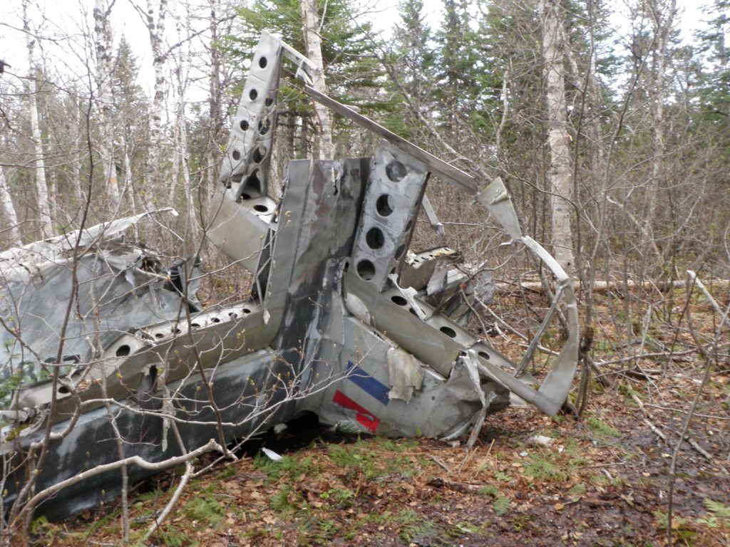 Figure 1: The tail of the aircraft where Cpl. Dube was located before the crash. Lisa M. Daly 2009.