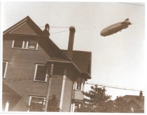 The Hindenburg over Newfoundland, possibly over Logy Bay-Middle Cove-Outer Cove. From the Logy Bay-Middle Cove-Outer Cove Museum Collection.