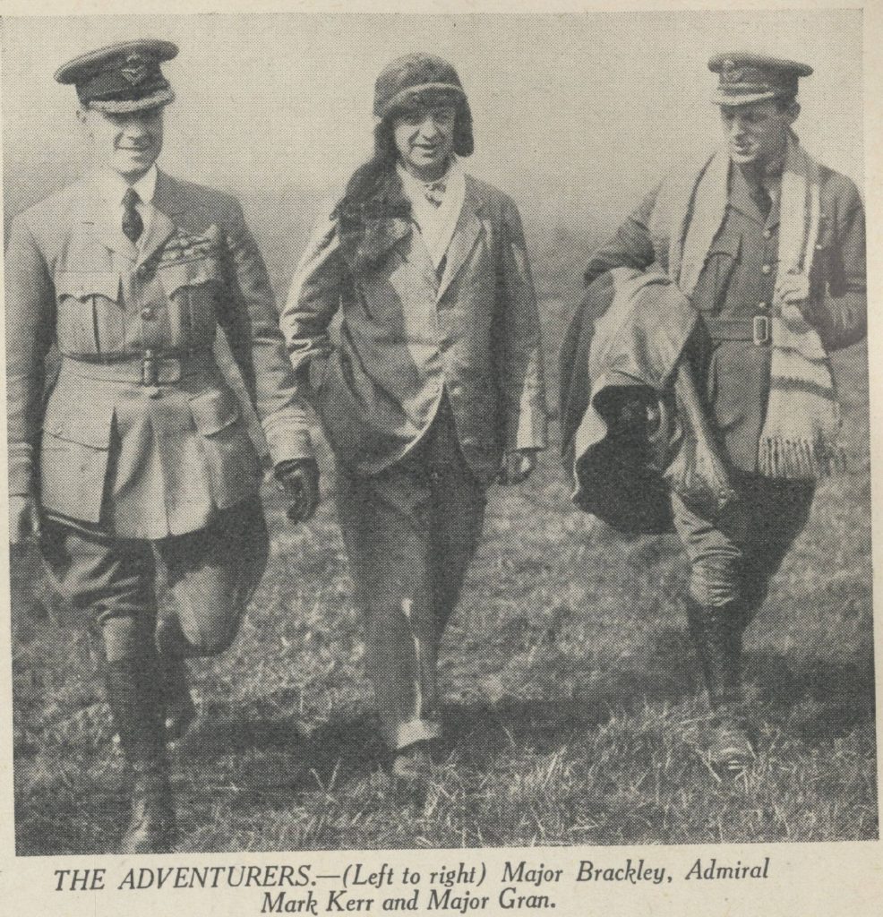 Photo of Major Brackley, Admiral Mark Kerr, and Major Gran